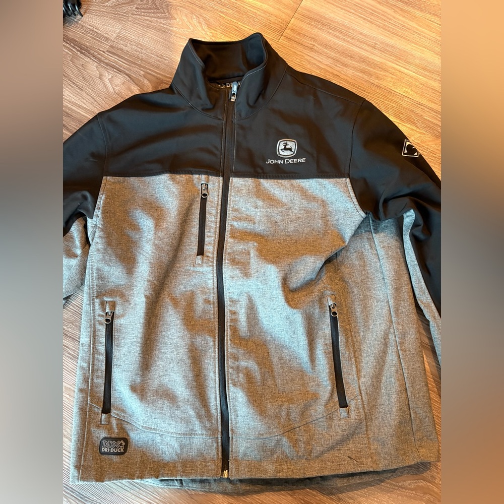 John Deere Men's Black and Gray Performance Jacket